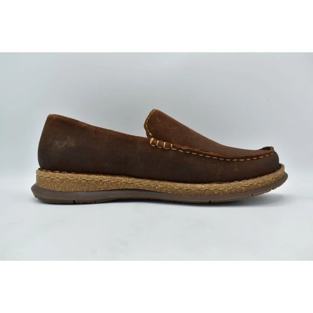 Born Mens 10 Baylor Brown Glazed Ginger‎ Distressed Suede Slip On Casual Shoes